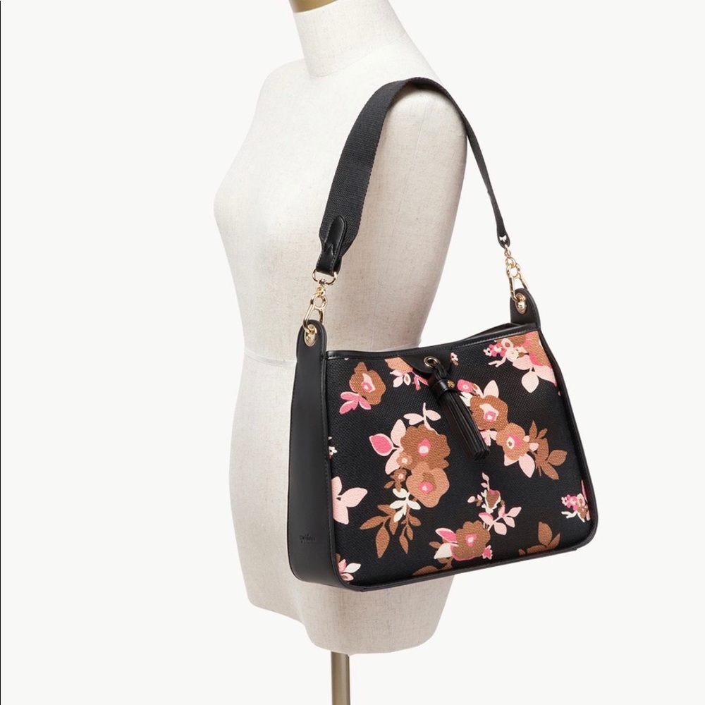 NEW LIST PIA Shoulder Bag  Black & Pink Flowers🌸